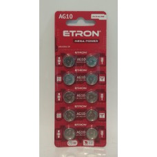 Елем.диск АG10 Etron (LR 1130) ПОШТУЧНО