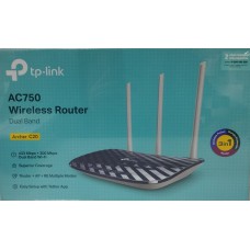 Мережевий маршрутізатор(Router) TP-Link AC750 Archer C20 Wi-Fi Двухдіапазонний 300Mbps /2,4ГГц+433Mbps /5ГГц 1WAN, 4LAN,