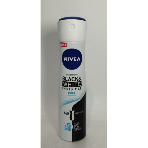 Акція Дезодорант жіночий спрей Nivea Black & White Pure 150мл