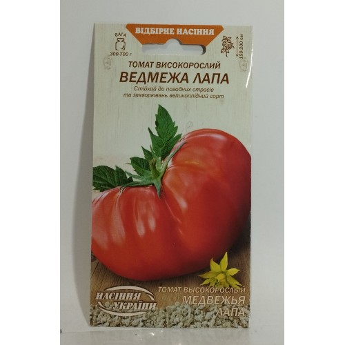 ВН Томат висок.середньостриг. "Ведмежа лапа" 0,1г (Насіння України)
