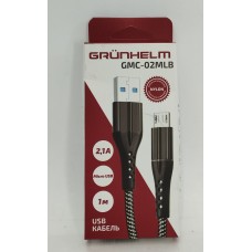 Кабель USB AM /Type-C 1м Grunhelm GMC-02СLB 2,1A чорний нейлон