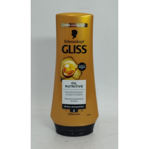 Акція Бальзам-ополаскувач Gliss Oil Nutritive для довгого та посіченого волосся /200мл