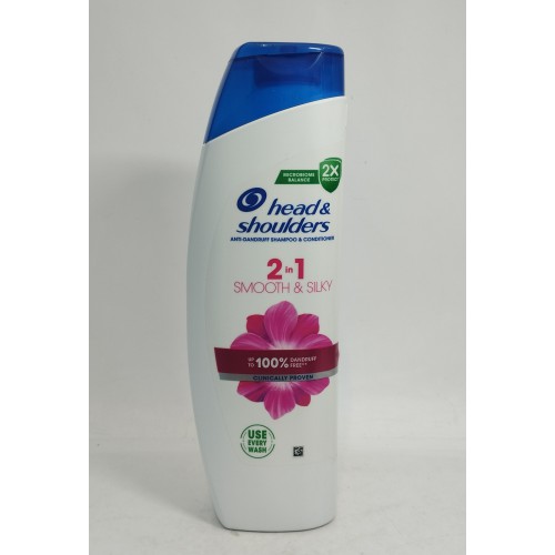 Акція Шампунь Head & Shoulders 2в1 гладкі і шовковисті для сухого та нормального волосся /330мл
