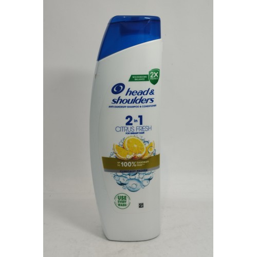 Акція Шампунь Head & Shoulders 2в1 цитрусова свіжість для жирного /330мл