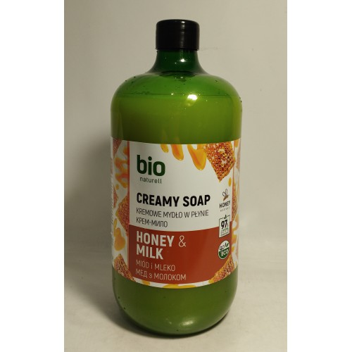 Мило-крем рідке Bio Naturell Мед з молоком /946мл