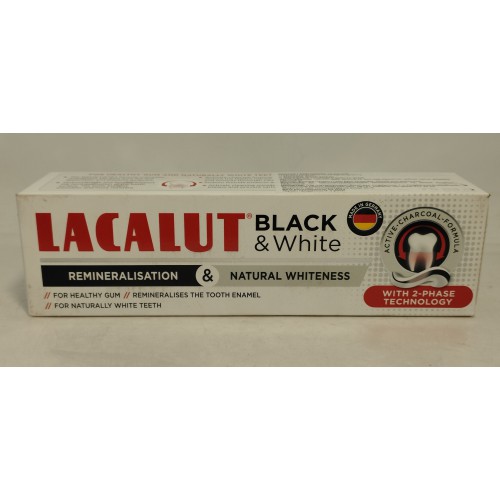 Зубна паста Lacalut black & white /75мл