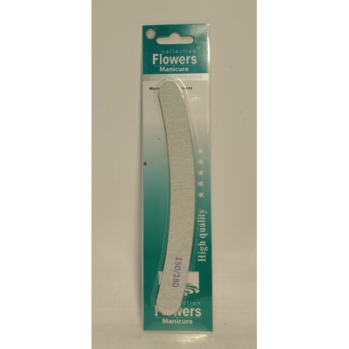 Пилочка для нігтів Flowers Е110 сіра дуга 150 /180 /шт