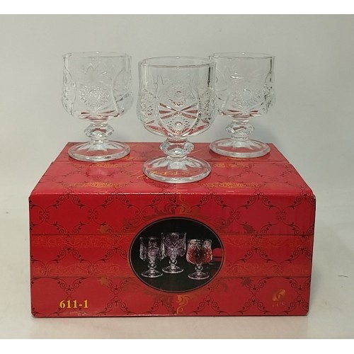 Чарка набір Glassware "Старлайт" 50мл на ніжці /6шт 6381