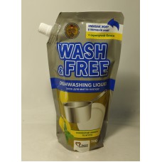 Акція Засіб для посуду рідкий Wash&Free Дой-пак лимон та м`ята /500мл